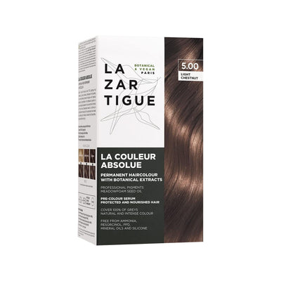 Lazartigue Absolue: Light Chestnut Hair Dye 5.00 - Permanent At-Home Color, Natural Chestnut Shades