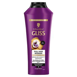 Gliss Full Hair Wonder Shampoo: Stop Hair Loss & Breakage! Caffeine & Peptide Formula for Thicker, Stronger Hair - 13.53 fl oz Gliss Shampoo: Stop Hair Loss! Thicker Hair with Caffeine & Peptides Shampoo for hair loss, Thin hair shampoo, Hair breakage shampoo, Caffeine shampoo, Peptide shampoo, Strengthening shampoo, Shampoo for weak hair, Fuller hair shampoo, Gliss Shampoo, Hair care products, Shampoo, Hair care, Hair loss, Hair breakage, Thin hair, Weak hair, Caffeine, Peptides, Strengthening, Volumizing,