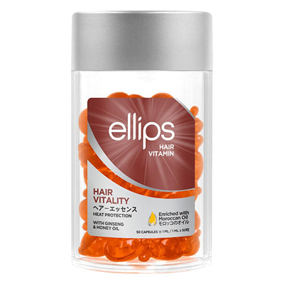 Ellips Hair Vitality Capsules: Argan Oil, Ginseng & Honey Infusion for Damaged Hair Repair, Shine & Growth - 50 Capsules