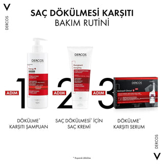 Vichy Dercos Energising Anti-Hair Loss Shampoo 400ml - Strengthens Hair Roots, Hypoallergenic