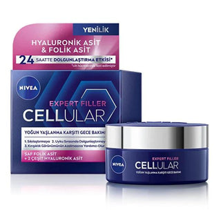 Nivea Anti-Aging Night Face Cream - Nivea Cellular Expert Filler, Firming, Anti-Wrinkle, Hyaluronic Acid, Folic Acid, 1.69 fl oz Nivea Anti-Aging Night Cream - Firming & Anti-Wrinkle anti-aging night cream, Nivea Cellular Expert Filler, anti-wrinkle face cream, firming skincare, hyaluronic acid face cream, folic acid skincare, skincare for mature skin, night cream for wrinkles, face cream for firming, sensitive skin friendly, Nivea skincare, anti-aging skincare products, wrinkle reduction, skin rejuvenation
