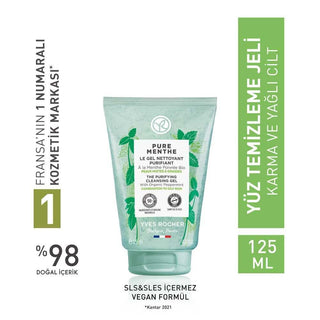 Pure Menthe Facial Cleansing Gel for Combination/Oily Skin - Deep Cleansing, Oil Control, Soap & Alcohol Free Pure Menthe Facial Cleansing Gel - Deep Cleanse & Oil Control facial cleansing gel, combination skin care, oily skin care, acne prone skin, soap free cleanser, alcohol free skincare, organic mint skincare, deep cleansing, oil control, dermatologically tested, skincare routine, sensitive skin, gentle cleansing, skincare essentials