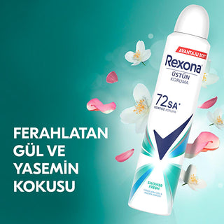 Rexona Women's Antiperspirant Deodorant Spray - 72 Hour Protection, Shower Fresh Scent, 200ml Rexona 72 Hour Deodorant Spray for Women - Shower Fresh Women's Deodorant Spray, Long-lasting Deodorant, Antiperspirant Deodorant, Rexona Shower Fresh, 72 Hour Protection Deodorant, Shower Fresh Scent, Rose Fragrance, Jasmine Fragrance, Aerosol Spray Deodorant, Women's Personal Care, Hygiene Products, Confidence Boosters, Active Lifestyle Essentials