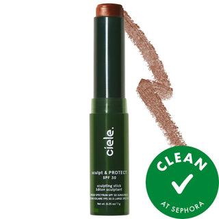 Sculpt & Protect - SPF 30+ Bronzing Cream Contour Stick for Natural Satin Finish, Gluten-Free & Cruelty-Free SPF 30+ Bronzing Contour Stick - Natural Finish & Sun Protection bronze contour stick, SPF 30+ sun protection, natural satin finish makeup, gluten-free cosmetics, cruelty-free beauty products, acne-safe makeup, antioxidant skincare, makeup for sensitive skin, natural finish contouring, sun protection makeup, eco-friendly cosmetics, recyclable packaging, multifunctional makeup, Vitamin E skincare, Bis