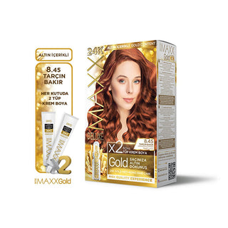 maxx deluxe golden beauty hair color 8.45 cinnamon copper, packaging of maxx deluxe golden beauty hair color Maxx Deluxe Golden Beauty Hair Color 8.45 - Cinnamon Copper | Perfect for Hair Coloring Enthusiasts Maxx Deluxe Golden Beauty Hair Color 8.45 maxx, hair-color, golden-beauty, cinnamon-copper, beauty-products, hair-care, hair-dye, glossy-hair-color, conditioner, ai-generated
