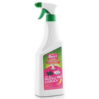 benri kitchen cleaner 750ml bottle, closeup of benri kitchen cleaner spray, using benri cleaner on greasy kitchen surface Benri Kitchen Cleaner 750 ml - Multi-Surface Cleaning Solution for Homes | Ideal for Stubborn Dirt and Grease Benri Kitchen Cleaner - Effective for Stubborn Grease benri, kitchen-cleaner, cleaning-solution, multipurpose-cleaner, stubborn-dirt, grease-remover, household-cleaning, kitchen-hygiene, ai-generated, eco-friendly