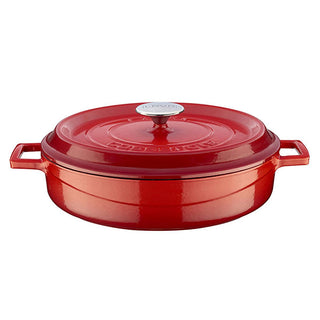 LAVA Cast Iron Cookware - 28cm Enamel Coated Round Cookware for Durable Cooking LAVA 28cm Cast Iron Cookware - Durable Enamel Coated Cast Iron Cookware, Enamel Coated Cookware, Durable Cookware, Heat Retention Cookware, Sustainable Cookware, Cooking Essentials, Kitchen Staples, Slow Cooking, Traditional Cooking, Outdoor Cooking, Cast Iron, Enamel Cookware, Cooking Pots, Dutch Ovens