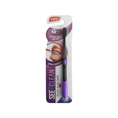 See Clean Electric Toothbrush with Smart Plaque Detection and LED Indicator - Purple, Rechargeable, Customizable Brushin