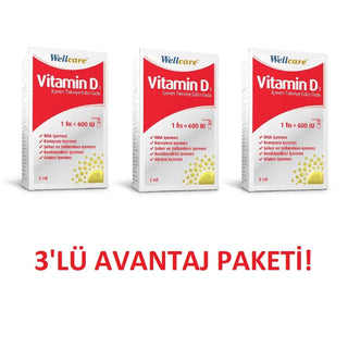 Wellcare Vitamin D3 600 IU Economical 3 Pack