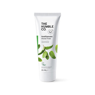 humble brush fresh mint toothpaste tube, 75 ml vegan toothpaste from humble brush, natural peppermint toothpaste for adults Humble Brush Fresh Mint Toothpaste - Natural Whitening Formula for Adults | 75 ml Humble Brush Fresh Mint Toothpaste - 75 ml Vegan toothpaste, vegan, natural, whitening, hygiene, humble-brush, fresh-mint, oral-care, eco-friendly, ai-generated