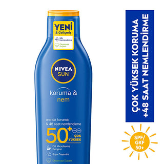 nivea sun spf50 lotion bottle, nivea sun spf50 applying on skin, nivea sun spf50 water resistant, nivea sun spf50 packaging detail NIVEA Sun SPF50+ Sunscreen Lotion - 48 Hour Moisturizing Protection for All Skin Types | 200 ml NIVEA Sun SPF50+ Sunscreen Lotion - 48 Hour Moisturizing nivea, sunscreen, spf50, moisturizing, beach, sun-protection, outdoor, skin-care, water-resistant, ai-generated