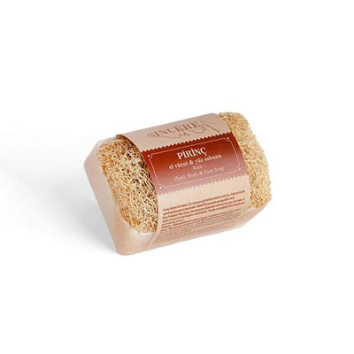 Sincere Rice & Loofah Exfoliating Soap Bar - 120g Natural Turkish Beauty Secret - Gentle Skin Cleansing, Smooth Skin, Na