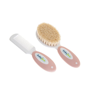 babyjem natural bristle brush and comb set pink, gentle hair care tools for infants Babyjem Natural Bristle Brush & Comb Set - Gentle Hair Care for Infants | Pink Babyjem Natural Bristle Brush & Comb Set - Baby Care baby-care, infant-grooming, natural-bristle, babyjem, new-parents, gentle-comb, soft-brush, baby-beauty, personal-care, ai-generated