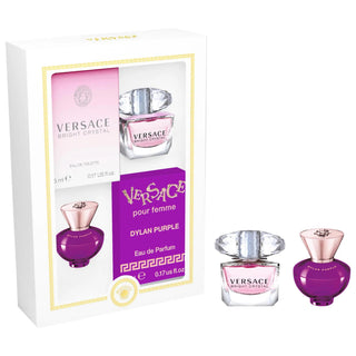 Versace Mini Dylan Purple & Bright Crystal Perfume Set - Luxury Fragrance Duo for Women Versace Mini Perfume Set - Bright Crystal & Dylan Purple Versace perfume set, mini perfume duo, Bright Crystal fragrance, Dylan Purple fragrance, luxury perfume gift set, fragrance gift sets, travel-sized perfume, women's perfume, Versace fragrance, perfume sampler, luxury fragrance, gift ideas for her, perfume for women, elegant perfume