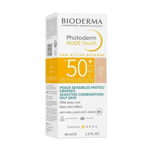 Bioderma Photoderm Nude Touch SPF50+ Very Light Tinted Sunscreen for Oily Skin - 1.35 fl oz Bioderma Tinted Sunscreen SPF50+ for Oily Skin tinted sunscreen, SPF 50+ sunscreen, non-comedogenic sunscreen, sunscreen for oily skin, sunscreen for combination skin, Bioderma Photoderm Nude Touch, facial sunscreen, oil control sunscreen, cosmetic sunscreen, daily sun protection, matte finish sunscreen, long-lasting sunscreen