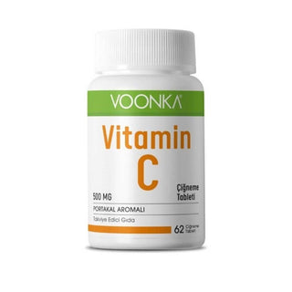Voonka Vitamin C 500 mg Chewable Tablets - Immune System Support for Adults Voonka Vitamin C 500 mg Chewable Tablets for Immune Support Vitamin C supplement, Chewable Vitamin C, 500 mg Vitamin C tablets, Adult dietary supplements, Immune system support, Health and wellness, Dietary supplements, Vitamin C chewable tablets, Immune support supplements