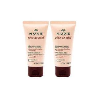 Nuxe Reve de Miel Hand & Nail Cream Set: Nourishing Repair for Dry, Damaged Hands - Paraben Free, Anti-Aging (2x50ml) Nuxe Reve de Miel Hand Cream: Repair Dry, Damaged Hands Hand cream, Nail cream, Dry hands, Damaged hands, Moisturizing hand cream, Nourishing hand cream, Paraben free hand cream, Hand and nail care set, Anti-aging hand cream, Reve de Miel, Honey hand cream, Sunflower oil hand cream, Vitamin E hand cream, Dry skin, Hand repair, Nail repair, Anti-aging, Moisturizer, Hydrating, Skin care, Beaut