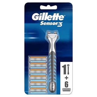 Gillette Sensor 3: Smooth Shave Manual Razor with 6 Blades - Sensitive Skin, Close Cut, Effortless Grooming Gillette Sensor 3 Razor: Smooth, Close Shave for Sensitive Skin Gillette Sensor 3, Manual razor, Shaving razor, Razor blades, Men's grooming, Disposable razor, Shave kit, Sensitive skin razor, Shaving, Grooming, Men's shaving, Razor, Blades, Smooth shave, Comfortable shave, Irritation-free shave, Close shave, Ergonomic handle, Pivoting head, Lubricating strip, Shave kit, Face, Facial hair removal, Per