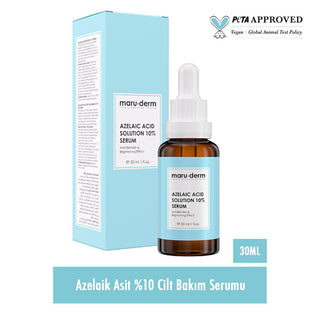 Maruderm Azelaic Acid 10% Skin Brightening Serum: Reduce Blemishes, Dark Spots & Even Skin Tone with Hyaluronic Acid - 1.01 fl oz Maruderm Azelaic Acid Serum: Brighten Skin & Reduce Blemishes Azelaic Acid Serum, Skin Brightening Serum, Blemish Treatment Serum, Hyaluronic Acid Serum, Skin Tone Evening Serum, Dark Spot Corrector, Acne Scar Treatment, Sensitive Skin Serum, Maruderm Serum, Skin Care Serum, Uneven Skin Tone, Dark Spots, Hydrating Serum, Gentle Exfoliation, Daily Skin Protection, 10% Azelaic Acid