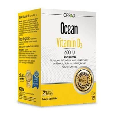 Orzax Vitamin D3 Supplement Spray 600 IU - Natural Oral Spray for Bone Health & Immune Support