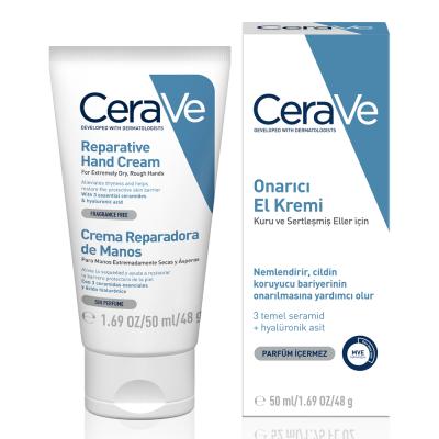 CeraVe Repairing Hand Cream for Dry Cracked Hands - Dermatologist Recommended, Fragrance-Free & Hypoallergenic - Moistur