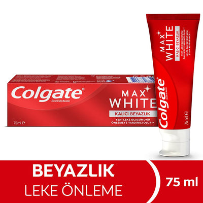 Colgate Max White Whitening Toothpaste: Stain Removal for Lasting White Smile & Fresh Breath - Enamel Safe
