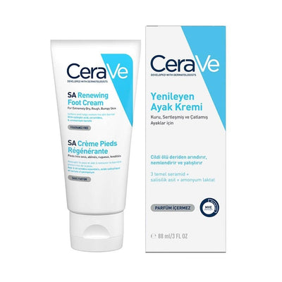 CeraVe Moisturizing Foot Cream for Dry Cracked Skin - Hydrating and Exfoliating Foot Care (88 ml)