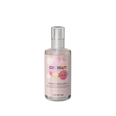Inebrya Ice Cream Keratin Restructuring Serum for Damaged Hair - 100ml Nourishing Treatment