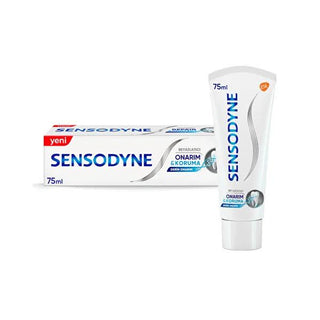 Sensodyne Repair & Protect Whitening Toothpaste for Sensitive Teeth Relief - 2.54 fl oz Sensodyne Repair & Protect Whitening Toothpaste - 2.54 fl oz Sensodyne toothpaste, sensitive teeth relief, whitening toothpaste, oral care products, desensitizing toothpaste, tooth sensitivity solution, cavity protection, breath freshening, oral hygiene, Repair & Protect Whitening, trusted oral care brand