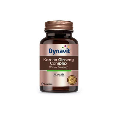Dynavit Korean Ginseng Supplement Capsules - Natural Energy Booster with Ginkgo Biloba & L-Arginine