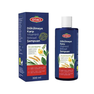 otaci nourishing herbal shampoo bottle, otaci vitamin enriched herbal shampoo for hair loss Otacı Nourishing Herbal Shampoo - Strengthening & Vitamin Enriched | 300 ml Otacı Herbal Shampoo - Nourishing & Strengthening | 300 ml otaci, herbal-shampoo, natural-hair-care, vitamin-b5, vitamin-b3, hair-strengthening, anti-hair-loss, plant-extracts, saç-bakımı, ai-generated