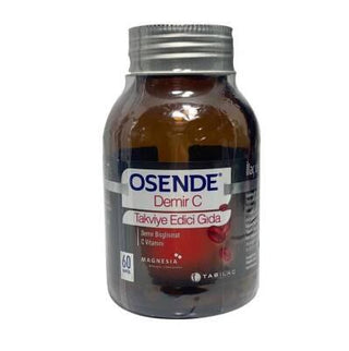 osende iron capsules front view, osende iron capsules side view, osende iron capsules nutritional information Osende Iron + Vitamin C Capsules - 60 Count Osende Iron + Vitamin C Capsules - 60 Count osende, iron, vitamin-c, dietary-supplements, adult-nutrition, health-supplements, immune-support, iron-deficiency, capsules, ai-generated