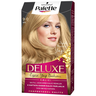palette deluxe hair color 9-0 yellow, rich yellow hair color by palette, nourishing hair dye by palette Palette Deluxe Hair Color - Rich Long-Lasting Yellow for Adults and Women | 9-0 Palette Deluxe Hair Color 9-0 Yellow palette, hair-color, yellow-hair-dye, deluxe-hair-color, long-lasting-color, micro-oils, radiant-hair, adult-beauty, women-hair-care, ai-generated