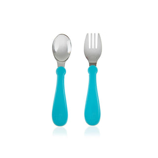 babyjem stainless steel fork and spoon set turquoise, child-friendly ergonomic design with non-slip handles, BPA-free and phthalate-free fork and spoon set Babyjem Stainless Steel Fork & Spoon Set - Turquoise | Specially Designed for Young Children Babyjem Stainless Steel Fork & Spoon Set - Turquoise babyjem, stainless-steel-cutlery, fork-and-spoon-set, toddler-utensils, child-self-feeding, kids-kitchenware, non-slip-handles, safe-baby-products, ergonomic-design, ai-generated