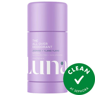 Luna Daily All Over Deodorant: Extra-Strength Natural Body Deodorant Stick - Aluminum Free, Non-Staining, pH Balanced, Sensitive Skin Formula Luna Daily Natural Deodorant: All-Day Odor Protection aluminum free deodorant, natural deodorant stick, extra strength deodorant, body deodorant, non staining deodorant, deodorant for sensitive skin, pH balanced deodorant, jasmine ylang ylang deodorant, odor neutralizing deodorant, deodorant with hyaluronic acid prebiotics, natural deodorant, aluminum-free, sensitive 