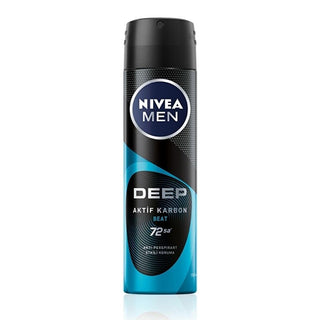 Nivea Men Deep Dimension Beat Deodorant Spray - 72 Hour Anti-Perspirant Protection for Men Nivea Men Deep Dimension Beat Deodorant - 72hr Anti-Perspirant Nivea Men Deodorant, Anti-perspirant deodorant spray, Long-lasting deodorant for men, Deodorant with active carbon, Dermatologically tested deodorant, Men's grooming, Personal care, Freshness for men, 72-hour protection, Deodorant spray, Men's deodorant, Nivea Men, Active carbon deodorant, Woody scent deodorant