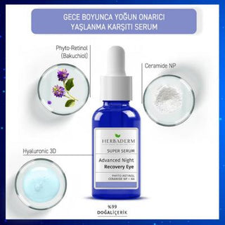 herbaderm eye recovery serum bottle, herbaderm eye serum texture, herbaderm serum application Herbaderm Eye Recovery Serum - Advanced Night Care | 20 ml Herbaderm Eye Recovery Serum - Advanced Night Care herbaderm, eye-recovery-serum, night-serum, anti-aging, dark-circles, hydration, wrinkle-care, natural-ingredients, skincare, ai-generated