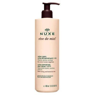 Nuxe Reve De Miel: Ultra Comforting Honey Body Cream - 48H Hydration for Dry, Sensitive Skin - Shea Butter & Sweet Almond Oil - 13.5 fl oz Nuxe Reve De Miel Body Cream: Dry & Sensitive Skin Hydration Body Cream, Dry Skin Moisturizer, Sensitive Skin Body Cream, Ultra Comforting Body Cream, Honey Body Cream, Shea Butter Body Cream, Hydrating Body Lotion, Nuxe Reve De Miel, Long-lasting body hydration, Soothing body cream for sensitive skin, body moisturiser, dry skin, sensitive skin, honey, shea butter, almon