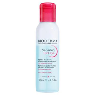 Bioderma Sensibio H2O - Gentle Micellar Eye Makeup Remover for Sensitive Eyes - Hypoallergenic & Fragrance-Free - Cleanses & Soothes (4.23 fl oz) Bioderma Eye Makeup Remover - Gentle, Hypoallergenic Cleanser eye makeup remover, sensitive eye makeup remover, micellar eye cleanser, hypoallergenic eye makeup remover, fragrance-free eye makeup remover, gentle eye makeup remover, bioderma eye makeup remover, eye cleanser for sensitive skin, alcohol free eye makeup remover, makeup remover, eye cleanser, sensitive