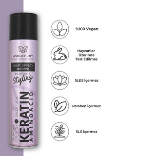 Ashley Joy Strong Hold Hair Spray - 300ml - Keratin & Amino Acid Complex for Long-Lasting Styles, All Hair Types Ashley Joy Strong Hold Hair Spray - Long Lasting Styles hair spray, strong hold hair spray, keratin hair spray, amino acid hair spray, hair styling spray, hair product, best hair spray, hair spray for all hair types, long-lasting hairstyle, hair styling, keratin, amino acid, all hair types, hair care, styling product, women's hair, beauty, hair volume, hair texture, hair finish, flexible hold, no