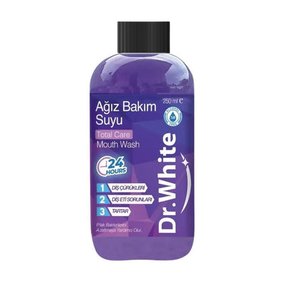 Dr. White Total Care Mouthwash 250 ml - Daily Oral Care for Healthier Gums and Teeth