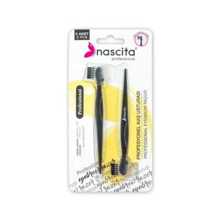nascita dual blades professional brow razor set, nascita brow razor in use, nascita brow razor with safety cap Nascita Professional Brow Razor Set - Dual Blades | 03 Nascita Professional Brow Razor Set - Dual Blades brow-razor, nascita, eyebrow-shaping, precision-grooming, beauty-tools, hair-removal, dual-blade-razor, ai-generated, personal-care, brow-grooming