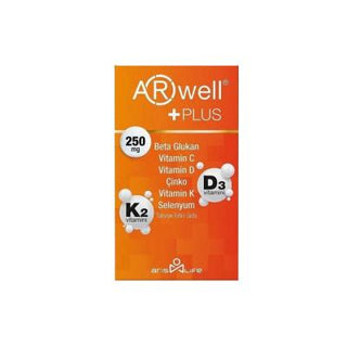 arwell plus 30 tablet bottle front view, arwell plus 30 tablet nutritional information Evdeeczane Arwell Plus 30 Tablet - Immune Booster | 30 Tablets Arwell Plus 30 Tablet - Immune Support Supplement arwell-plus-30-tablet, immune-support, vitamin-supplements, healthy-living, adult-supplement, evdeeczane, daily-vitamins, zinc, beta-glucan, ai-generated