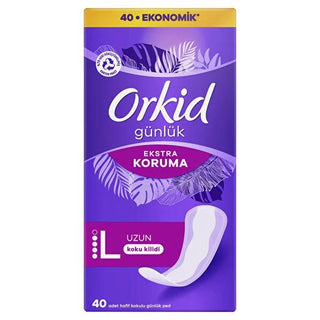 Orkid Daily Panty Liners Extra Long, 28-Count - Ultimate Odor Control, Freshness & Vaginal Discharge Protection - Dermatologically Tested Orkid Daily Panty Liners - Long Lasting Odor Control daily panty liners, feminine hygiene pads, odor control liners, extra protection panty liners, long panty liners, vaginal discharge protection, dermatologically tested liners, Orkid panty liners, daily freshness pads, absorbent panty liners, panty liners, feminine hygiene, odor control, extra protection, long, vaginal d