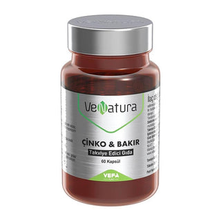 VeNatura Zinc & Copper Dietary Supplement - 60 Capsules, Vegan, Gluten-Free, Immune System Support VeNatura Zinc & Copper Supplement - Vegan & Gluten-Free Zinc supplement, Copper supplement, Dietary minerals, Vegan dietary supplement, Gluten-free supplement, Immune system support, Health and wellness, Mineral supplements, VeNatura, Dietary health, Vegan health supplements