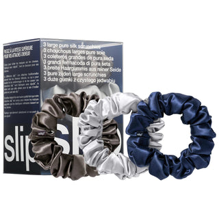 Slip Large Slipsilk™ Scrunchies - Gentle Silk Hair Ties for No Crease & Anti-Breakage - 3 Pack Slip Silk Scrunchies - Gentle, No Crease Hair Ties | 3 Pack silk scrunchies, hair scrunchies, slipsilk scrunchies, hair ties silk, gentle hair ties, hair accessories, anti breakage hair ties, silk hair accessories, hair scrunchies for women, no crease hair ties, silk hair ties, hair ties, scrunchies, hair accessories for women, hair care, hair styling, no damage hair ties, anti-frizz hair ties, silk, Slipsilk, gen