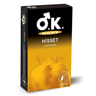 Okey Hisset Sensitive Condoms - Thin, 10-Pack for Enhanced Intimacy Okey Hisset Thin Condoms for Enhanced Intimacy sensitive condoms, thin condoms, Okey Hisset, intimacy products, condoms for sensation, adult products, intimate health, latex condoms, enhanced intimacy, couples gifts, sexual health products