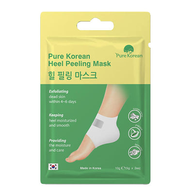 Pure Korean Heel Peeling Mask: Exfoliate Dry, Cracked Feet for Soft, Smooth Heels - Dead Skin Remover Foot Treatment wit