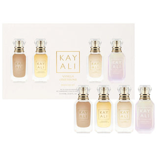 KAYALI Vanilla Miniature Obsessions Perfume Set: Indulge in Luxurious Vanilla Fragrances - Travel-Friendly Eau de Parfum Collection KAYALI Vanilla Perfume Set: Miniature Fragrance Collection Vanilla perfume set, KAYALI vanilla fragrance, Miniature perfume collection, Vanilla Eau de Parfum, Luxury perfume gift set, Vanilla Royale Sugared Patchouli, Utopia Vanilla Coco, Vanilla Candy Rock Sugar, Vanilla fragrance, Perfume collection, Travel perfume, Gift for her, Fragrance gift set, Eau de parfum, Patchouli f