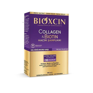 Bioxcin Collagen & Biotin Volume Shampoo for Hair Loss - 10.14 fl oz, Nourishing Keratin & Peptide Formula Bioxcin Collagen & Biotin Shampoo for Hair Loss Collagen Shampoo, Biotin Volume Shampoo, Hair Loss Treatment, Keratin Hair Care, Volume Enhancing Shampoo, Hair Nourishment, Hair Strengthening, Suitable for All Hair Types, Hair Care, Hair Growth, Healthy Hair, Bioxcin, Collagen Hair Care, Biotin Hair Care